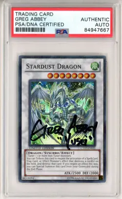 PSA Greg Abbey Signed Stardust Dragon CT07-EN021 2010 Collectors Tins Yu-Gi-Oh! - Image 1