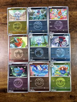 Lot of 9 Pokemon Holo Cards POKEBALL Mega Phantasmal Flames/Ascended Heros Mint - Image 1
