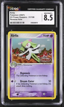 CGC 8.5 Kirlia 2007 EX Power Keepers 31/108 Reverse Holo STAMPED Pokemon Card - Image 1