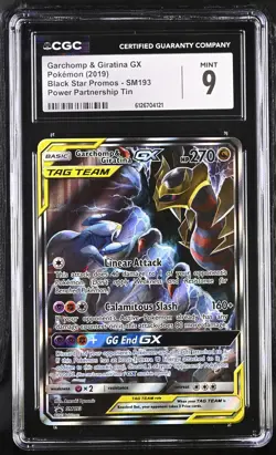 CGC 9 MINT Garchomp & Giratina GX 2019 Black Star Promos SM193 Pokemon Card - Image 1