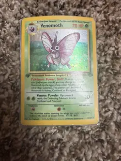1999 Pokemon Venomoth Holo Rare 1st Edition Jungle 13/64 Card - Image 1