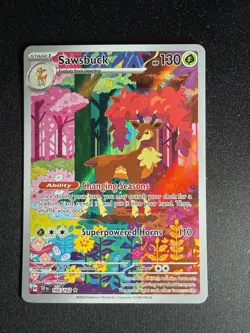 Sawsbuck 166/162 Holo Illustration Rare Temporal Forces Pokemon Card - Image 1