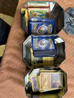 Pokemon Lot of Tins full Old Cards Approximately 280 Cards - Image 2