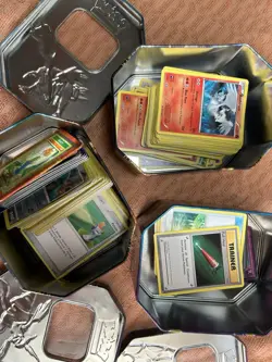Pokemon Lot of Tins full Old Cards Approximately 280 Cards - Image 5