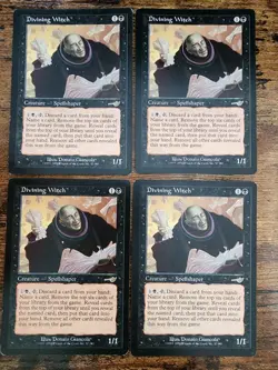 4x MTG Divining Witch ⭐MP+/LP- ⭐Nemesis ⭐12 REAL HQ PICS! ⭐Vintage 2000 Magic x4 - Image 1