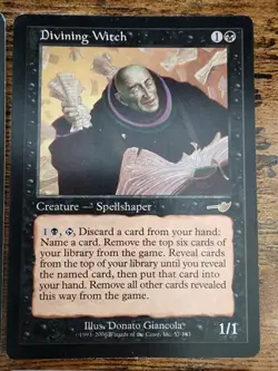 4x MTG Divining Witch ⭐MP+/LP- ⭐Nemesis ⭐12 REAL HQ PICS! ⭐Vintage 2000 Magic x4 - Image 4