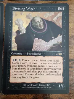 4x MTG Divining Witch ⭐MP+/LP- ⭐Nemesis ⭐12 REAL HQ PICS! ⭐Vintage 2000 Magic x4 - Image 5