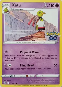 033/078 XATU | UNCOMMON | POKEMON GO POKEMON CARD - Image 1