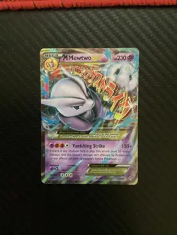 Pokemon M Mega Mewtwo EX Ultra Rare Holo TCG Card 63/162 LP - Image 1