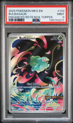 2025 POKEMON MEG EN-MEGA EVOLUTION ENHANCED BOOSTER BOX TOPPER BULBASAUR PSA 9 - Image 1