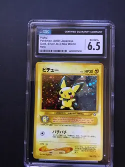2000 Pokemon Japanese Neo Genesis Pichu Holo 172 CGC Grade 6.5 Ex/NM+ - Image 1