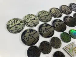 Pokemon Plastic Tokens Coins Lot (23), plus Hanger - Image 4