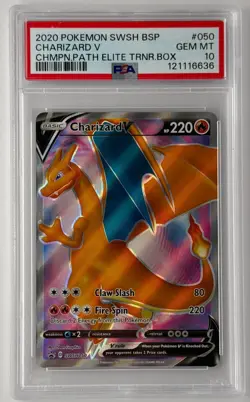 #050 CHARIZARD V HOLO PSA 10 2020 POKEMON SWSH: SWORD & SHIELD PROMO - Image 1
