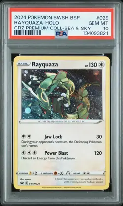 2024 POKEMON SWSH BLACK STAR PROMO #029 RAYQUAZA-HOLO PSA 10 - Image 1