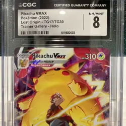 POKEMON 2022 LOST ORIGIN PIKACHU VMAX FULL ART TG17/TG30 PSA 8 - Image 2
