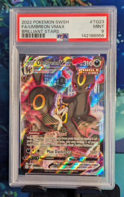 2022 Pokemon SWSH Brilliant Stars FA/ Umbreon VMax #TG23 MINT PSA 9 - Image 1