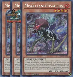 Yugioh! 3x Miscellaneousaurus RA04-EN022 Secret Rare 1st Ed NM - Image 1
