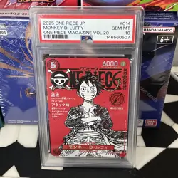 2025 ONE PIECE JPN PROMOS ONE PIECE MAGAZINE VOL.20 #014 MONKEY D. LUFFY PSA 10 - Image 2