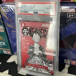 2025 ONE PIECE JPN PROMOS ONE PIECE MAGAZINE VOL.20 #014 MONKEY D. LUFFY PSA 10 - Image 3