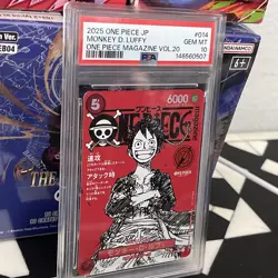 2025 ONE PIECE JPN PROMOS ONE PIECE MAGAZINE VOL.20 #014 MONKEY D. LUFFY PSA 10 - Image 4