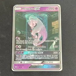 Pokemon Mewtwo GX Shiny Holo Rare 78/73 Shining Legends Secret GX Card - Image 1