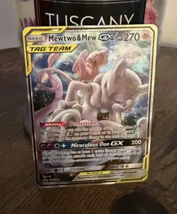 Pokemon Mewtwo and Mew GX TCG Sun & Moon Holo Promo Card #SM191 - Image 1