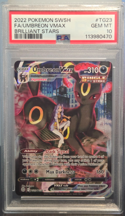 PSA 10 Umbreon VMAX TG23/TG30 Brilliant Stars FA Pokemon Card Trainer Gallery - Image 1