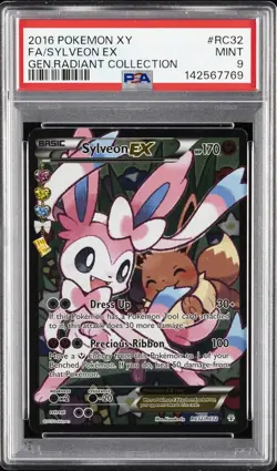 2016 POKEMON XY GENERATIONS RADIANT COLL #RC32 FULL ART/SYLVEON EX PSA 9 - Image 1