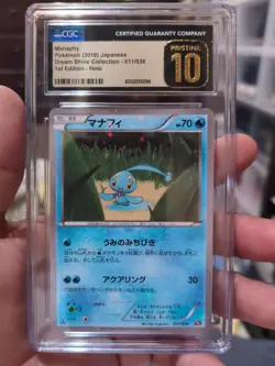 CGC 10 Pristine | Pokemon Dream Shine Manaphy Sparkle Holo 1st Ed 011/036 - Image 1