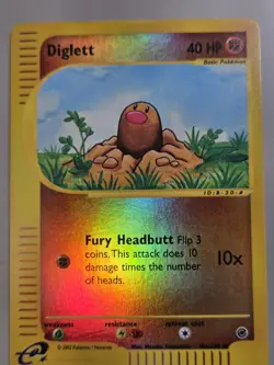 Pokemon Base Set Expedition #106/165 Reverse Holo DIGLETT **never played** - Image 1