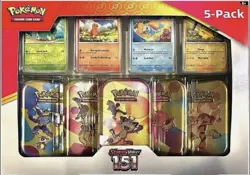 Costco Pokemon Scarlet & Violet Mini Tin 5-Pack Meowth - Image 1