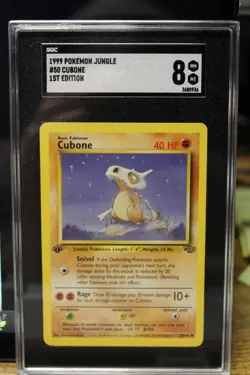 1999 Pokemon TCG Jungle #50 Cubone 1st Edition SGC 8 - Image 1