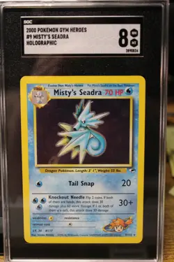 2000 Pokemon TCG Pokemon Misty's Seadra Seadra Holo Rare Holo Gym Heroes SGC 8 - Image 1