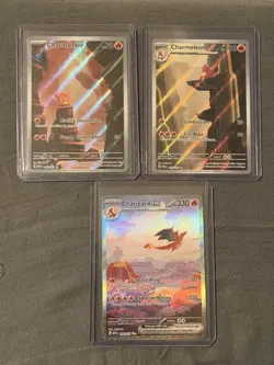 Pokemon 151 Charmander, Charmeleon, Charizard (set of all three) - Image 1