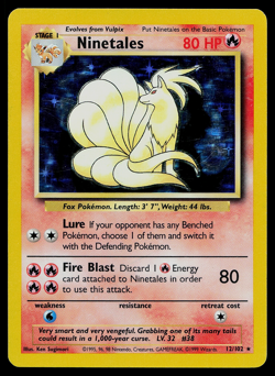 Pokemon TCG Ninetales Base Set Holo BLACK FLAME ERROR Misprint - Image 1