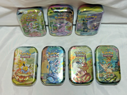 Pokemon TCG Prismatic Evolutions Factory Sealed Mini-Tins Lot Of 7 Different Art - Image 3