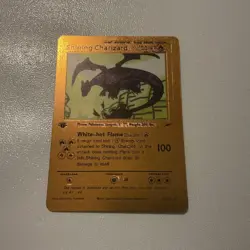 Pokemon Shining Charizard 1st Edition Purple Gold Foil Fan Art 100HP 1995-2000 - Image 1