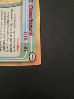 LP Charizard TV Animation Black Logo 1999 Vintage Pokemon Topps #06 Non-Holo - Image 3