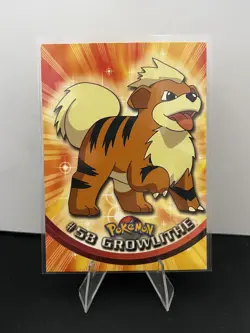 Pokemon #58 Growlithe Topps 1999 TV Animation Edition Series - Image 1