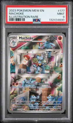 2023 POKEMON MEW EN-151 ILLUSTRATION RARE #177 MACHOKE PSA 9 - Image 1