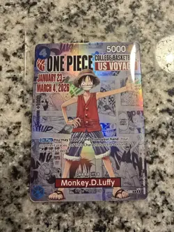 One Piece Monkey D. Luffy US Voyage Promo Card From Illinois vs Michigan - Image 1