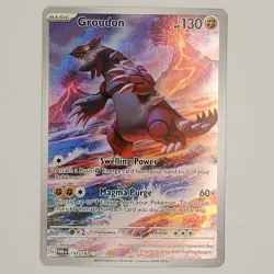 Pokemon TCG Sv04: Paradox Rift Groudon Holo Illustration Card 199/182 NM - Image 1