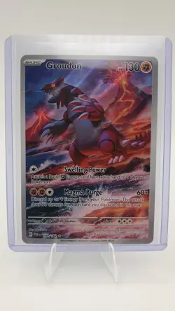 Pokemon TCG Sv04: Paradox Rift Groudon Holo Illustration Card 199/182 NM - Image 3
