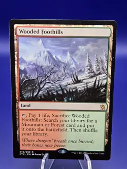 MTG Wooded Foothills- Khans of Tarkir Regular Lightly Played - Image 1