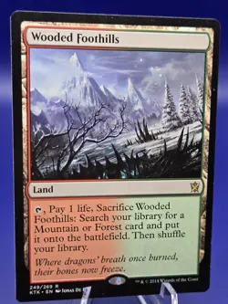 MTG Wooded Foothills- Khans of Tarkir Regular Lightly Played - Image 2