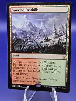 MTG Wooded Foothills- Khans of Tarkir Regular Lightly Played - Image 3