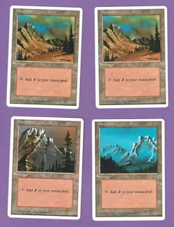 MTG 4th Edition 4x (NM) MOUNTAIN Lands Magic the Gathering WOTC - Image 1