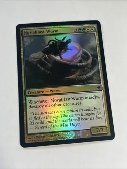 Novablast Wurm FOIL - Worldwake MtG Magic Gathering - LP - Image 1