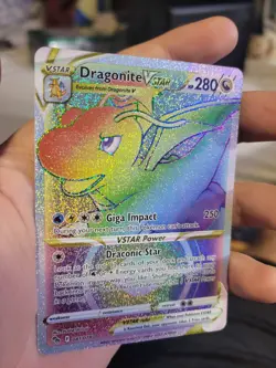 Pokemon TCG Dragonite VSTAR Rainbow Secret Rare Card 081/078 - Image 1