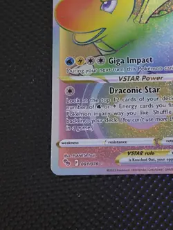 Pokemon TCG Dragonite VSTAR Rainbow Secret Rare Card 081/078 - Image 3